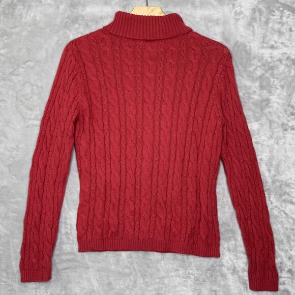 Talbots Sweater Womens Large Petite Cable Knit Turtleneck Angora Blend Pullover - Picture 2 of 8